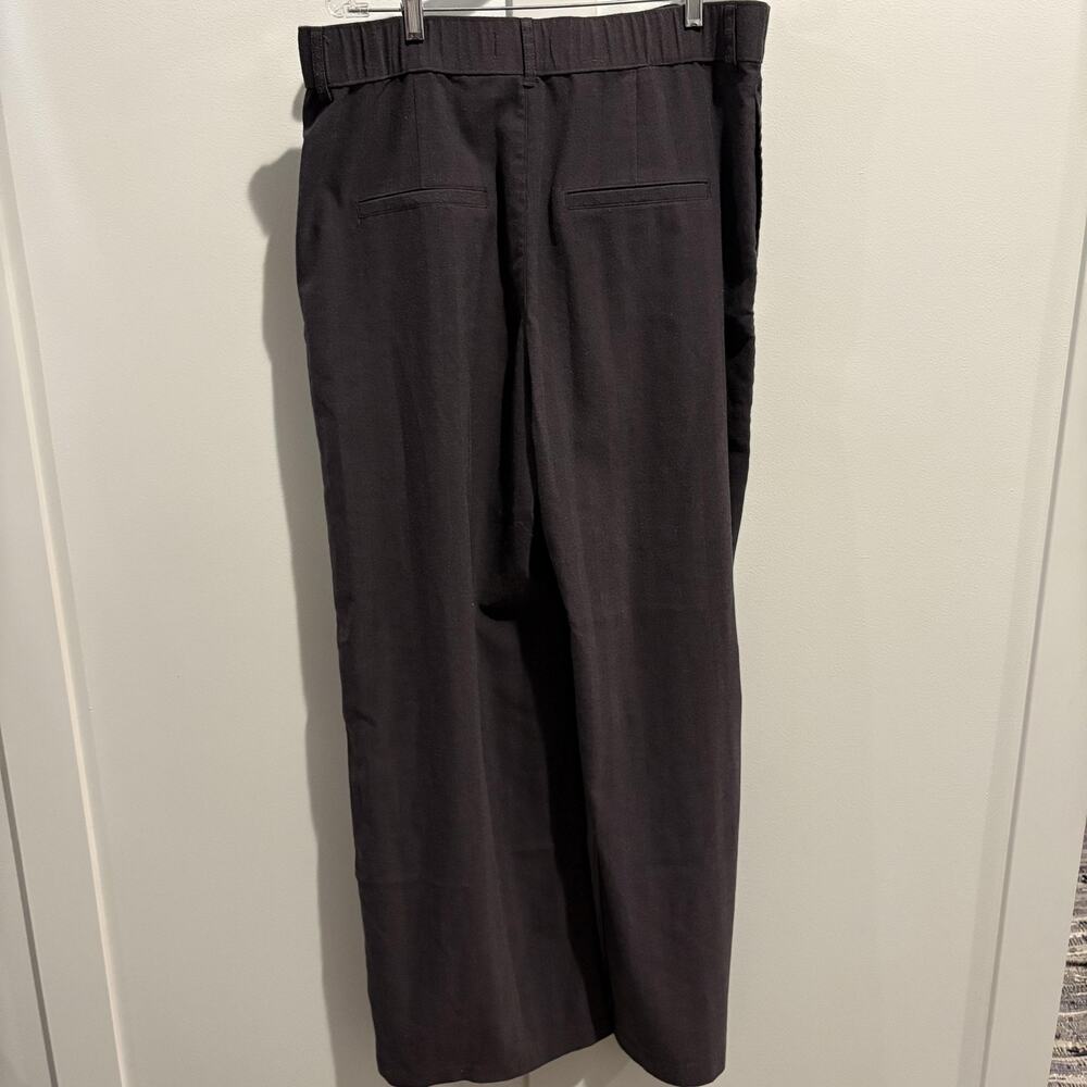 Abercrombie & Fitch Pants Womens Large Long Gray Herringbone Wide Leg Pleated - Picture 7 of 13